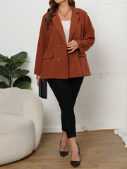 Business Casual Blazer Solid Long Sleeve Double Breast Button