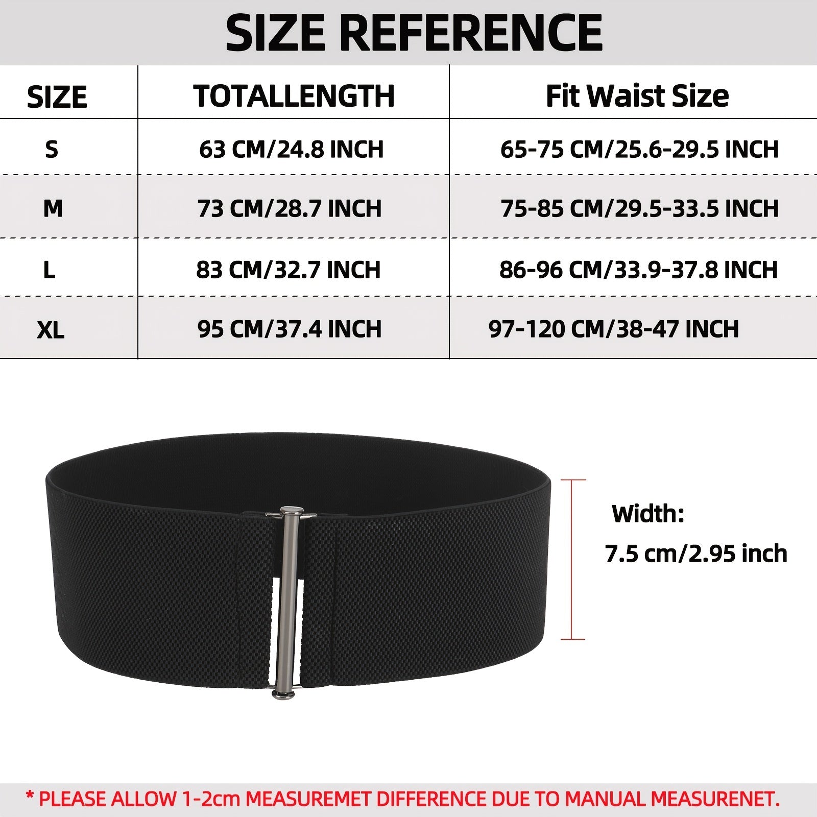 Women Elastic Waist Belt Metal Buckle Solid Wide Corset Belt