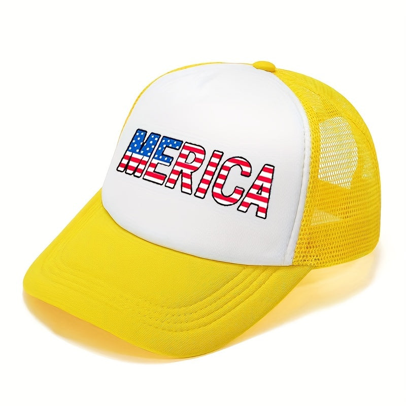 Print Trucker Hat Unisex Merica Baseball Cap Independence