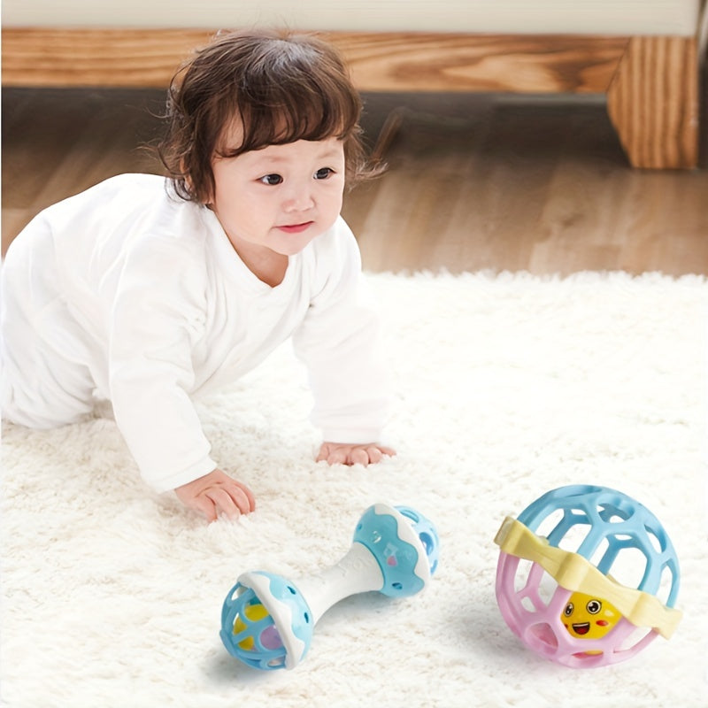 Baby Educational Toys Handgrap Ringing Bell Soft Rubber Hand Grab Ball Set