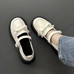 Chunky Heel Lace Loafers Mary Jane Lolita Shoes
