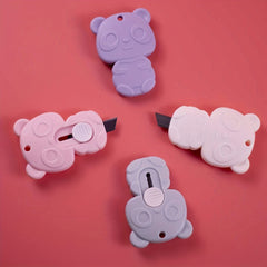 4pcs Bear Utility Disassembling Express 4 Colors Mini Retractable Cutting Tool