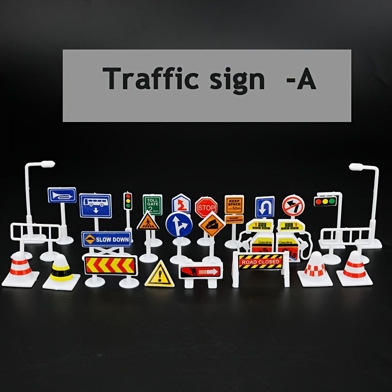 Traffic Toys Simulation 28 piece Set Road & Traffic Signs