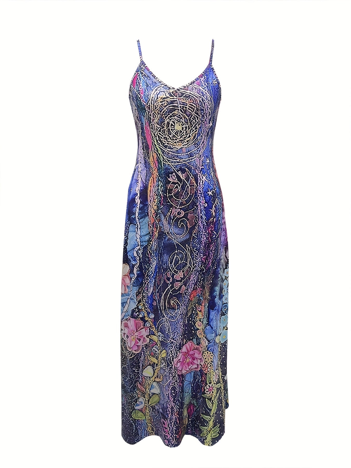 Two Piece Dress Set Solid Half Sleeve Crop Cardigan & Floral Print Cami Dress