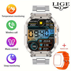LIGE Smart Watch Full Touch Screen Wireless Call IP67 Waterproof