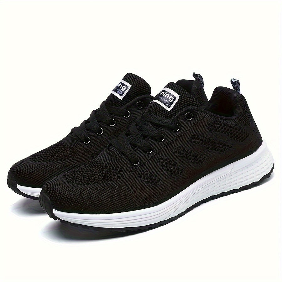 Women's Letter Lace up Walking Shoes Breathable Athletic Sneakers