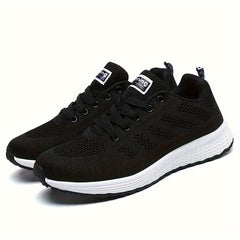 Women's Letter Lace up Walking Shoes Breathable Athletic Sneakers