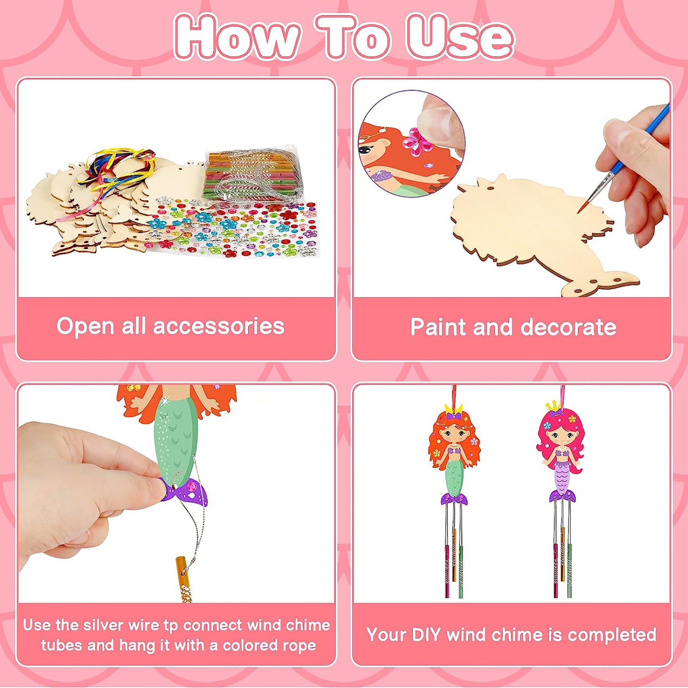 Mermaids Crafts For Kids DIY Wind Chime Kit