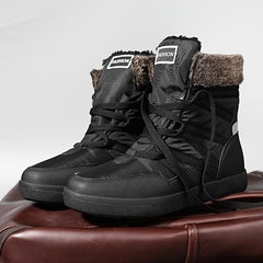 Men's High Top Snow Boots Winter Warm Fleece Non Slip Lace Up