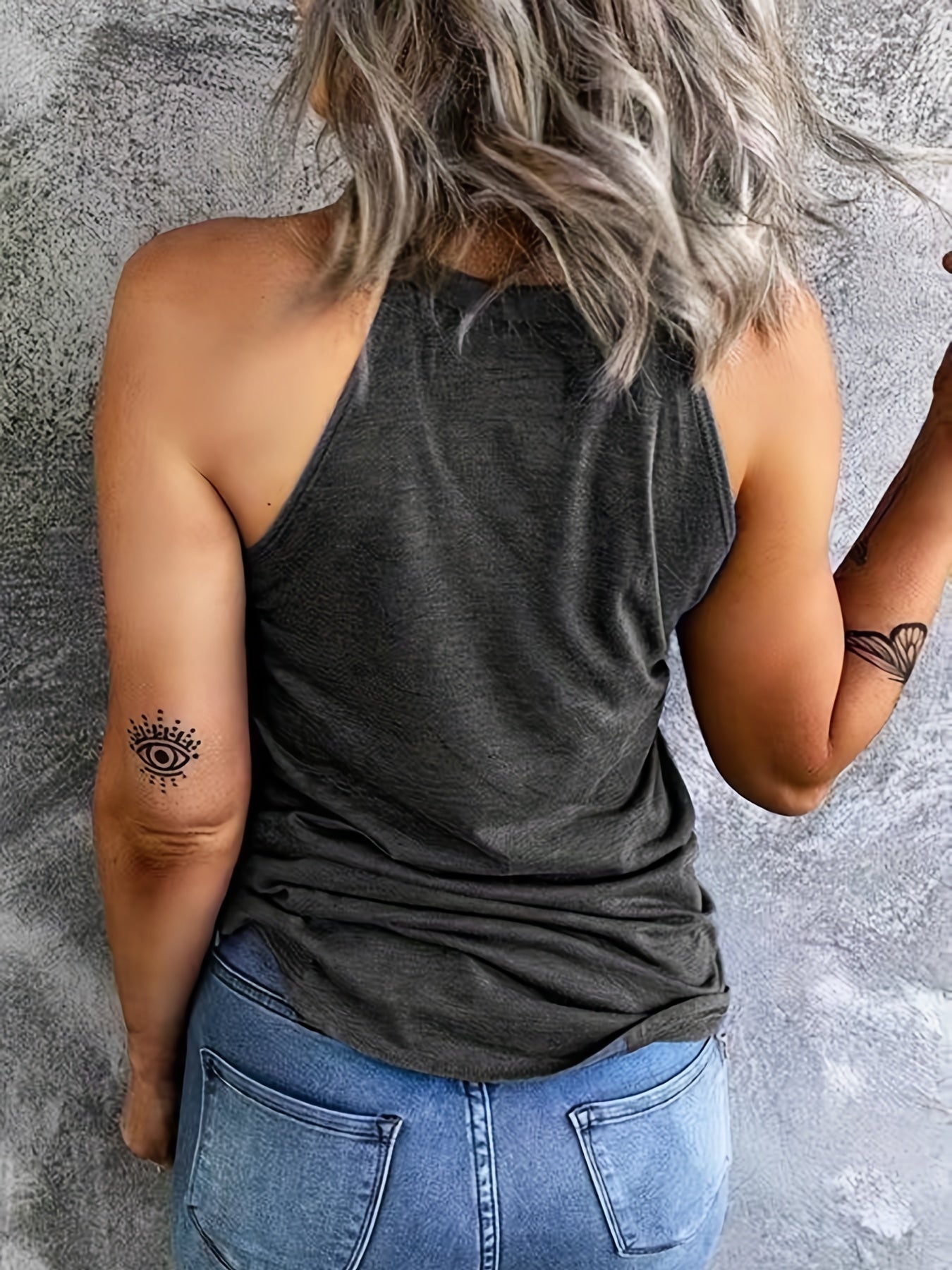 Letter Print Sleeveless Tank Top for Summer