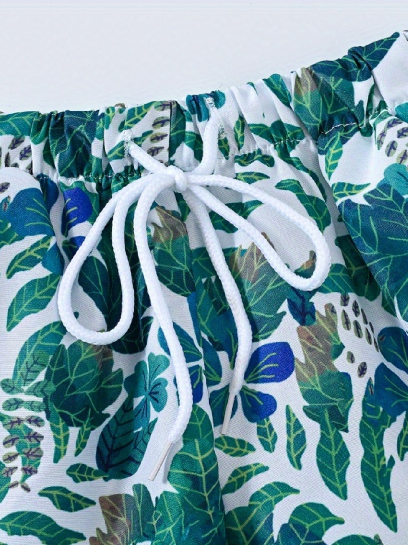 Boys Leaves Print Shorts for Vacation Beach Kids Summer Clothes