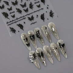 Butterfly & Nail Art Stickers Transparent Adhesive Nail Stickers