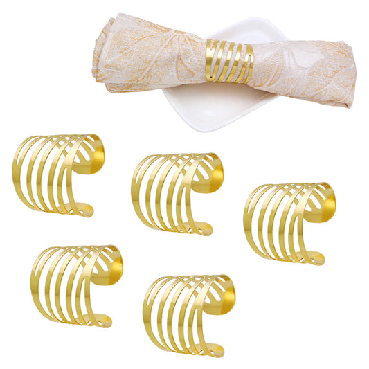 Stylish Spiral Alloy Napkin Rings - Set of 4