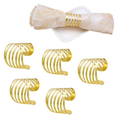 Stylish Spiral Alloy Napkin Rings - Set of 4