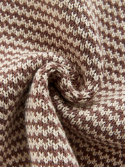 Baby Girls Striped Knitted Sweater With Pocket