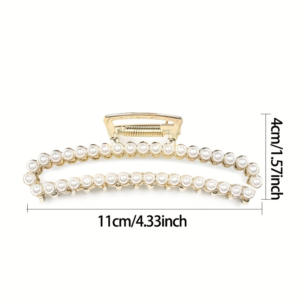 3pcs Pearl Rhinestone Claw Clips Hair Accessories for Girls
