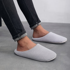 Men's Striped Soft Slides Slippers Shoes For Indoor Outdoor