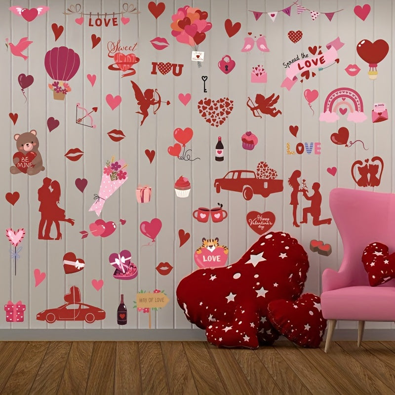 Creative Graffiti Silhouette Love Vitrine Paste PVC Window Adsorption Sticker