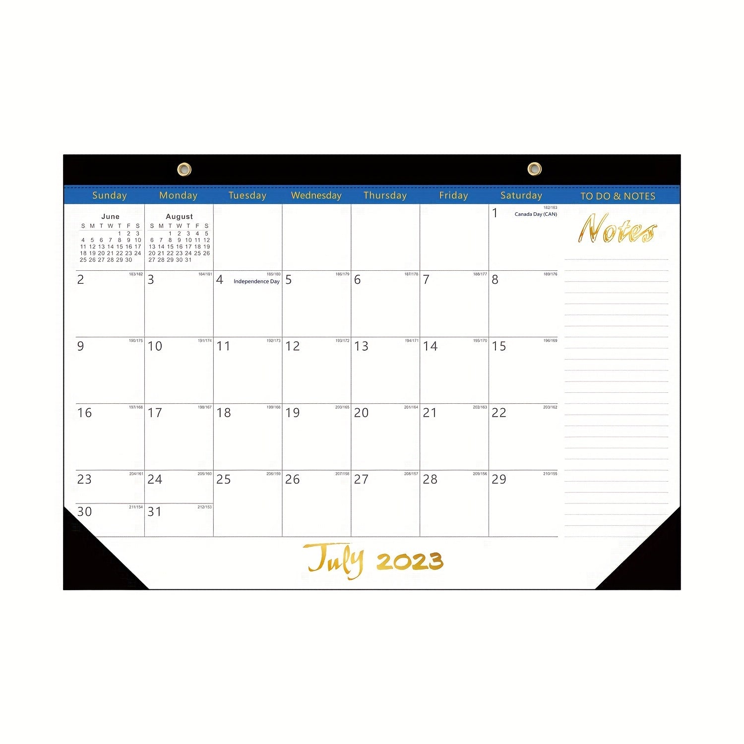 Large Desk Wall Calendar July-Dec 18 Months 18x30