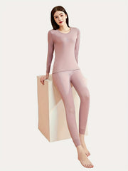 Women's Thermal Underwear Set Long Sleeve Crew Neck Tops & Pants