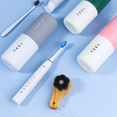 Travel Toothbrush Set with Tooth Cup and 4 Brushes