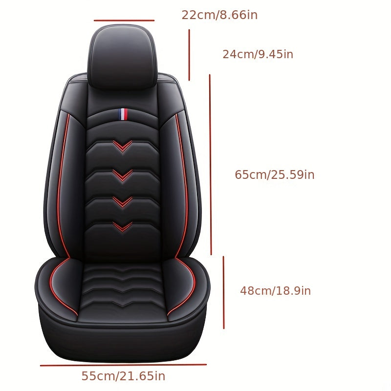 5 Universal PU Leather Car Seat Covers Fully Covering Protect