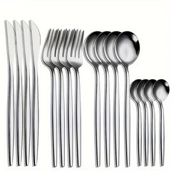 16pcs Stainless Steel Portuguese Tableware Set for 4 Servings
