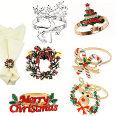 Christmas Fawn Napkin Buckle Metal Cloth Ring Home Decor