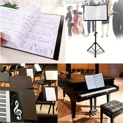 Music Sheet File Folder Clef Paper Storage 40 Pockets A4 File Holder