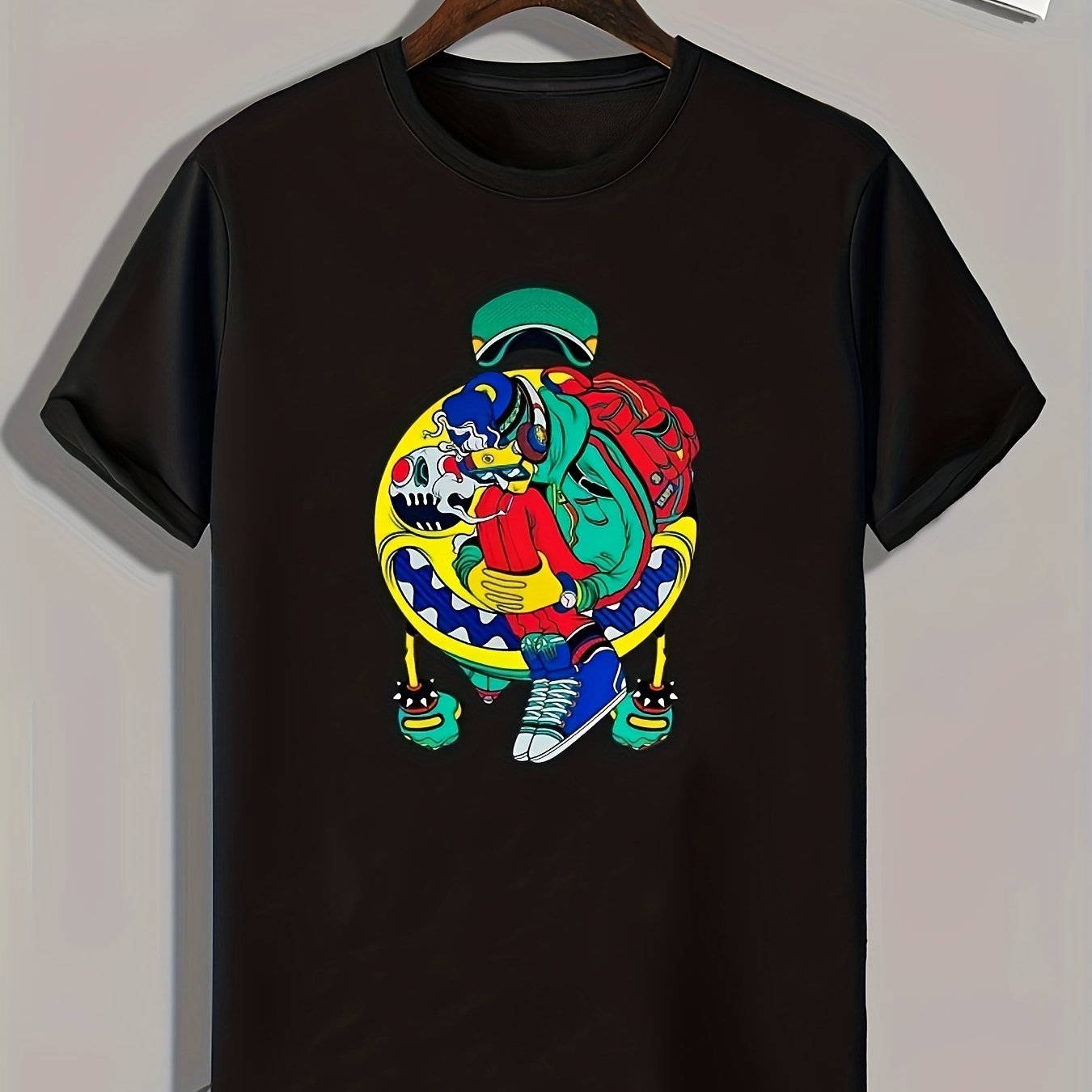Anime Print Men's Graphic T-Shirt for Summer