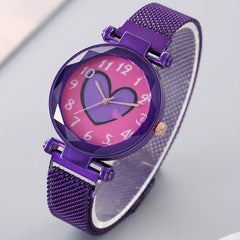 Round Dial Quartz Watch & Butterfly Bangle Set