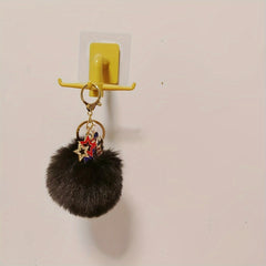 Rabbit Fur Ball Keychain for Purse Bag Pendant