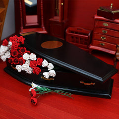 1:12 Scale Wooden Coffin Dollhouse Furniture Model DIY Unpainted