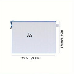 Transparent A4 Grid File Bag with Zipper Closure