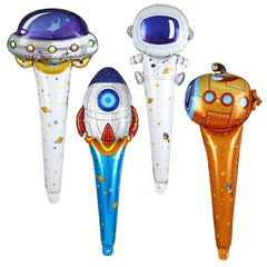 4pcs Astronaut Rocket Balloons for Space Themed Parties