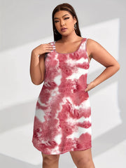 Tie Dye Sleeveless Tank Dress
