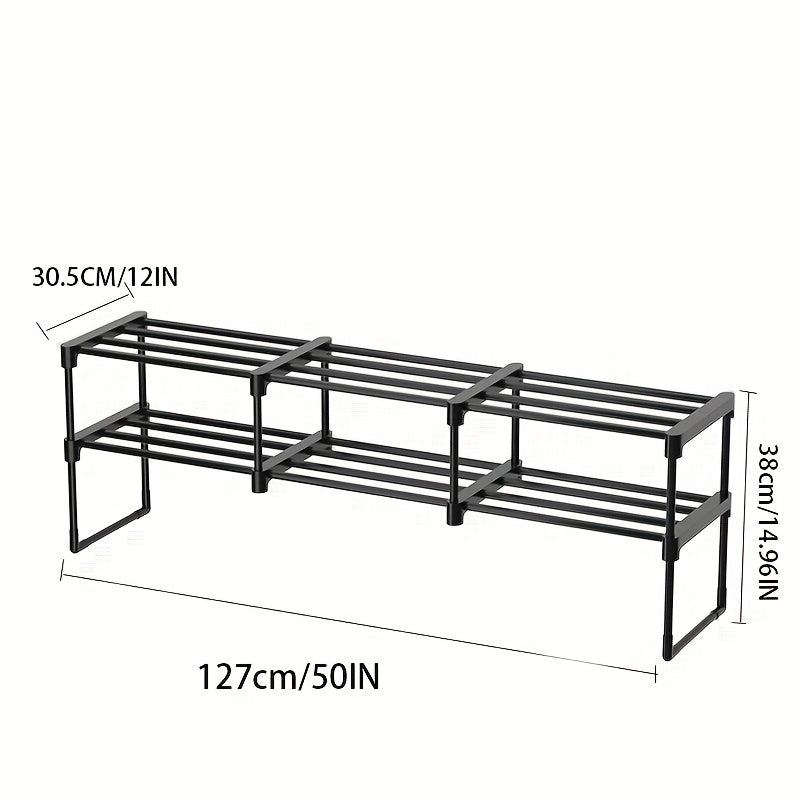 Metal 3-Layer Shoes Rack Standing Shoes Storage Shelf