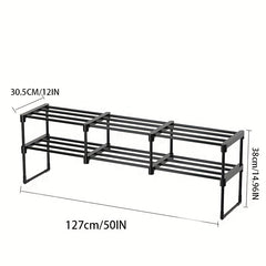 Metal 3-Layer Shoes Rack Standing Shoes Storage Shelf