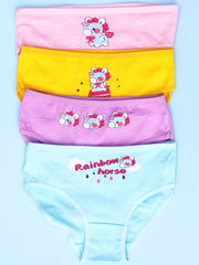 4pcs Unicorn Print Girls Briefs Kids Cotton Breathable Underwears