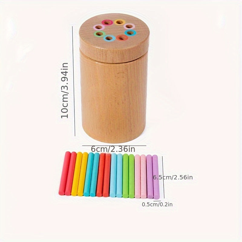 Wooden Counting Stick Toy Mini Fine Tube Small Toy for Kindergarten
