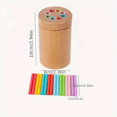 Wooden Counting Stick Toy Mini Fine Tube Small Toy for Kindergarten
