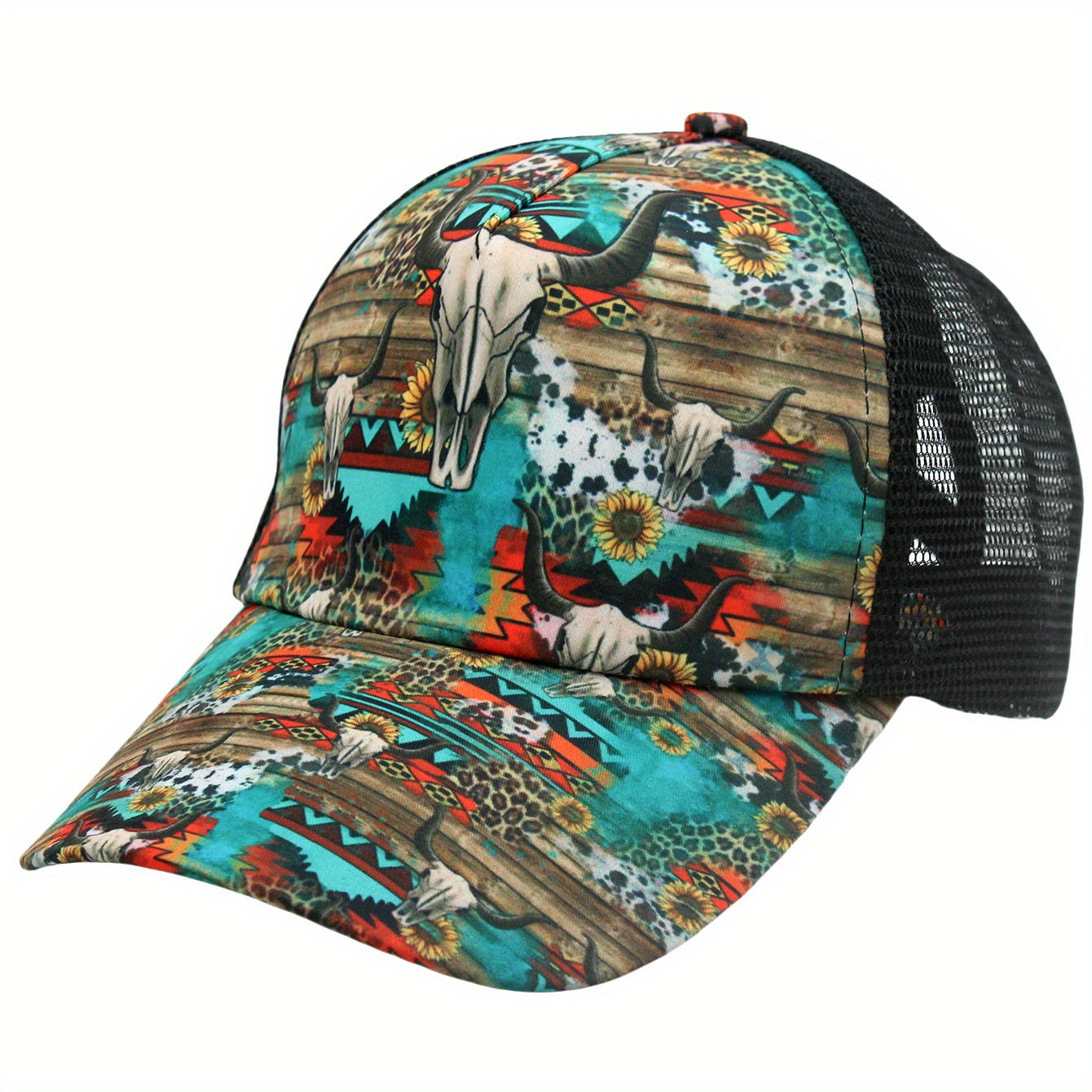 Sunshade Breathable Baseball Cap Multiple Pattern Print Men Women
