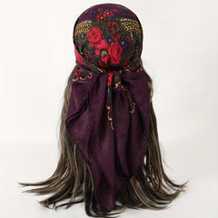 Boho Flower Print Bandana Vintage Scarf Classic Neckerchief