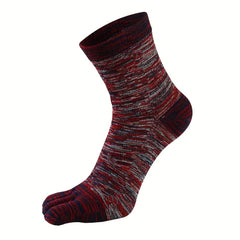 Men's 5-Toe Mid-Calf Socks, Sweat-Absorbing, Thickened, Outdoor Leisure