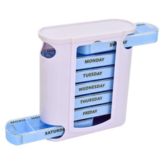 Weekly Pill Box Organizer with Transparent Compartments & Labels