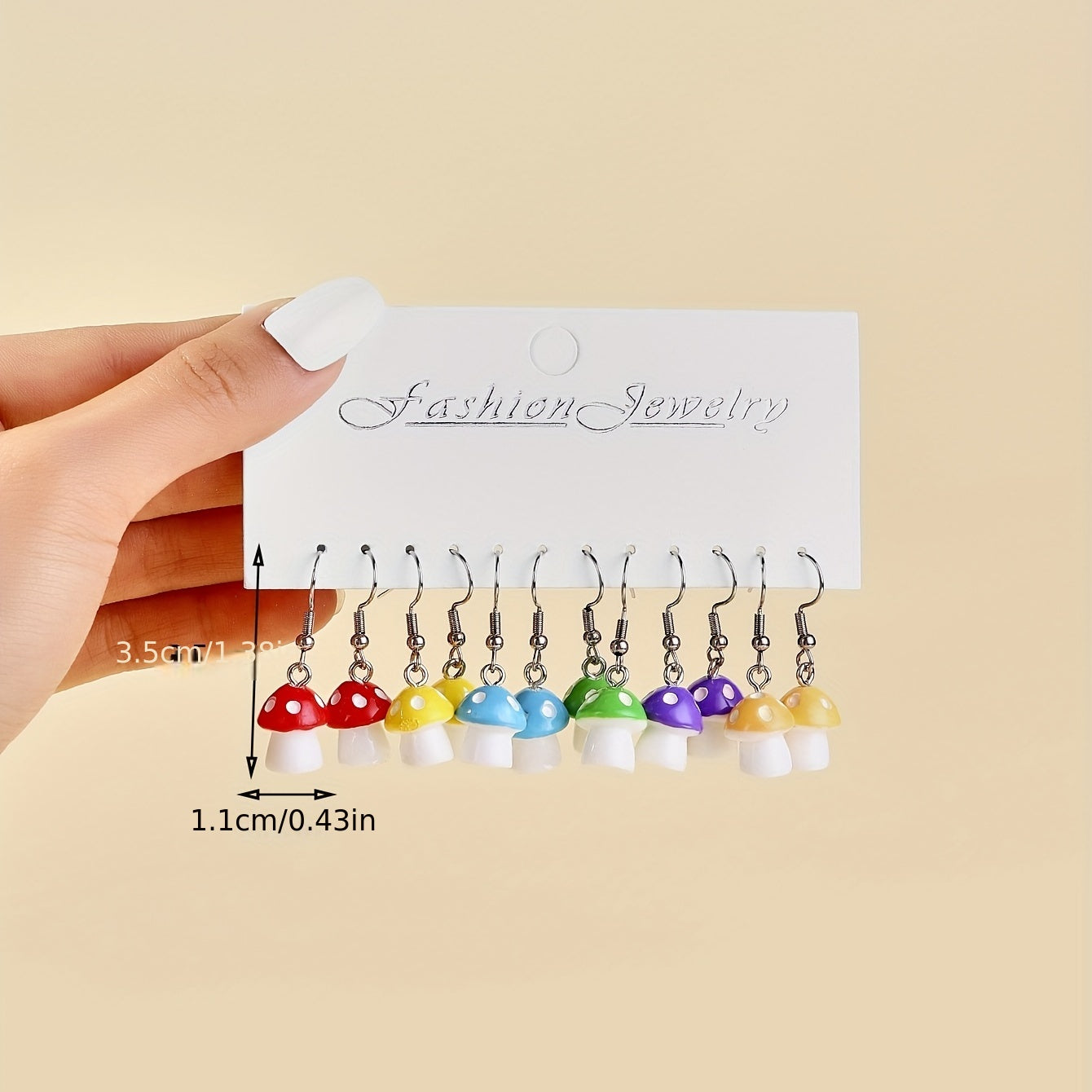 12pcs Small Mushroom Drop Earrings for Girls, Decorative Accessories Gift
