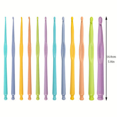 12pcs Colorful Ergonomic Crochet Hooks Set 2.0-10.0 Mm DIY Yarn Craft