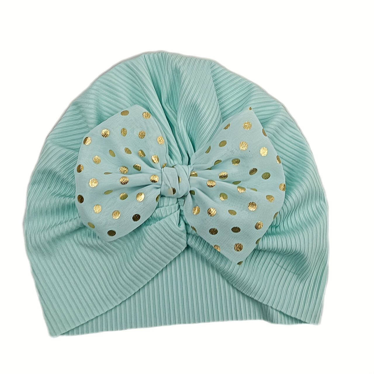 Sequin Bow Decor Turban Cap Elastic Head Wrap Lightweight Beanie