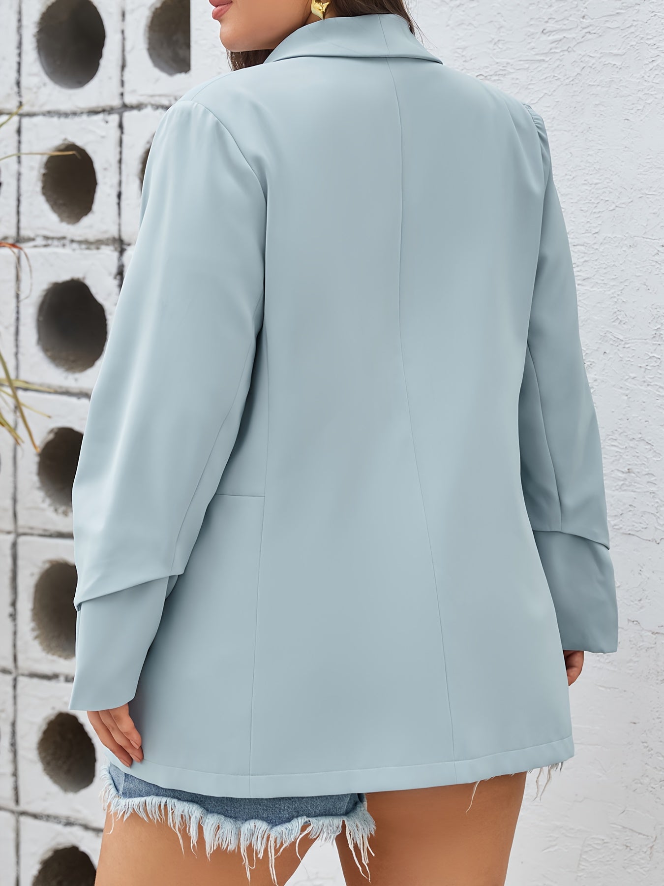 Business Casual Blazer Women's Solid Open Front Loose Fit Blazer