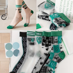 Heart Floral Mesh Socks Women's Stockings Hosiery